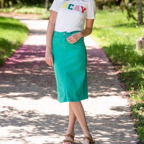 Inherit Co Remi skirt teal - Picture 5 of 7